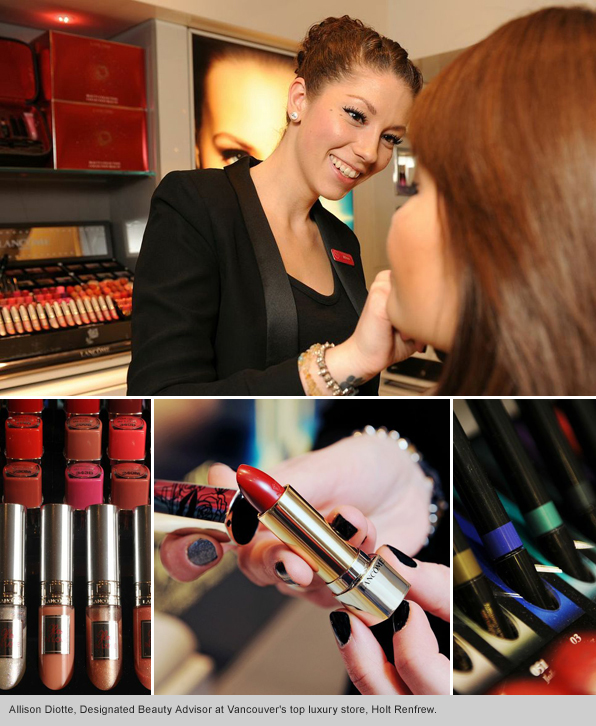 Top Esthetics and Makeup school graduate Allison Diotte, Lancome at Holt Renfrew