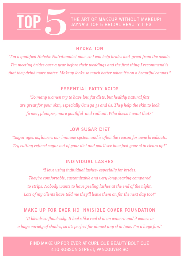 Top 5 Bridal Beauty Tips by Top Makeup School Graduate Jayna Marie