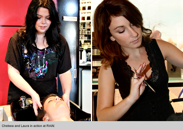 Top hair school graduates Laura Viggers and Chelsea Uttley