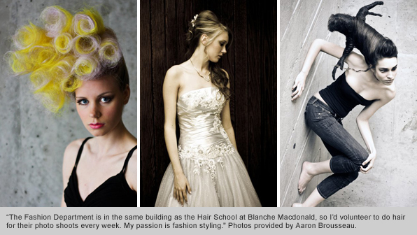 Top Hair School Graduate Aaron Brousseau does diverse styles on women