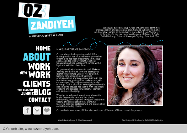 Oz Zandiyeh Makeup Website