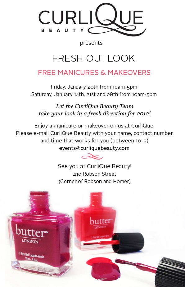 CurliQue Beauty Fresh Outlook January Free Manicure and Makeover