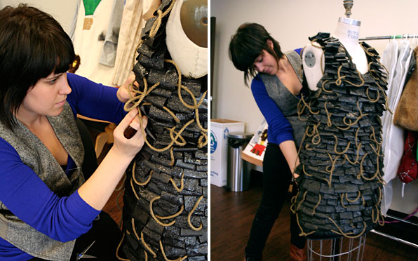 Fashion Design School Student Making Fashion Piece