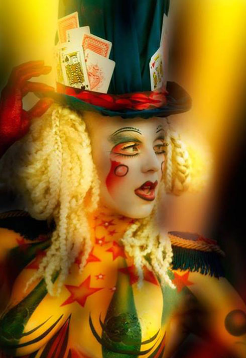 natacha trottier art world circus jester bodypainting