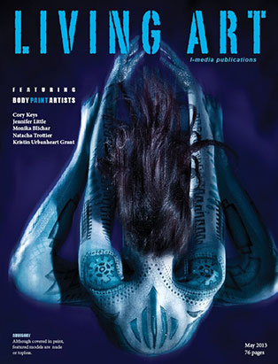 natacha trottier bodypainting on the cover of living art magazine