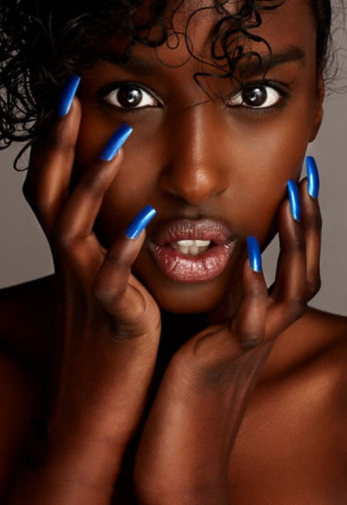 makeup instructor marlayna pincott blue manicure