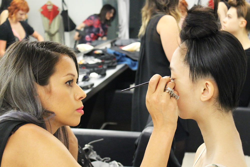 makeup instructor marlayna pincott in the classroom