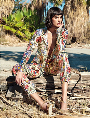 amy lu fashion stylist for chloe magazine botanical print suit