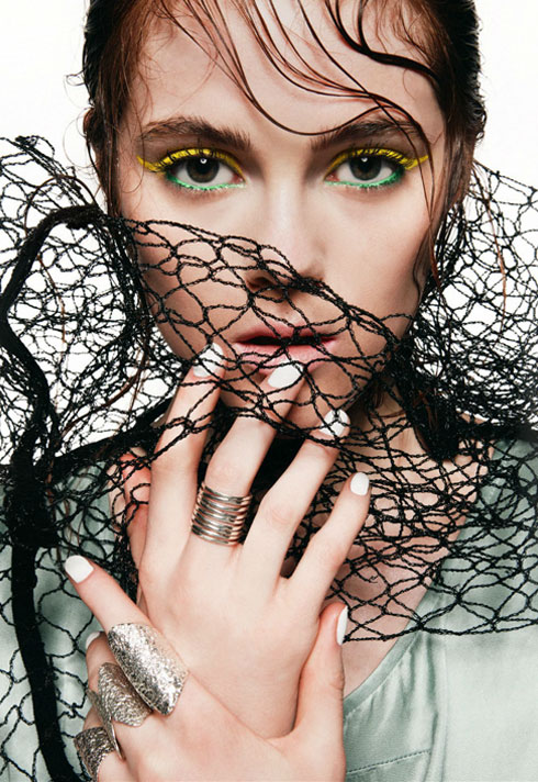 jessica clark fashion styling fishnet white nails