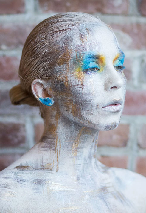 top makeup school graduate eva svobodova brushed bodypaint