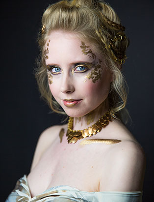 top makeup school graduate eva svobodova gilded gold makeup