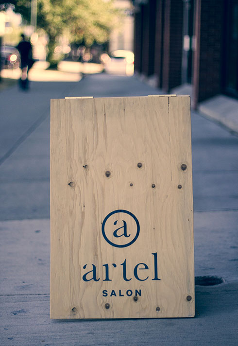 eliza trendiak salon owner artel sandwich board