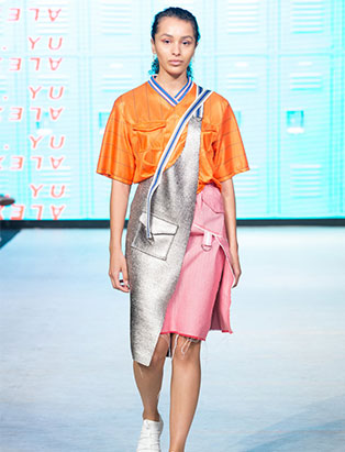 top fashion design graduate alex s yu ss18 vfw neoprene apron