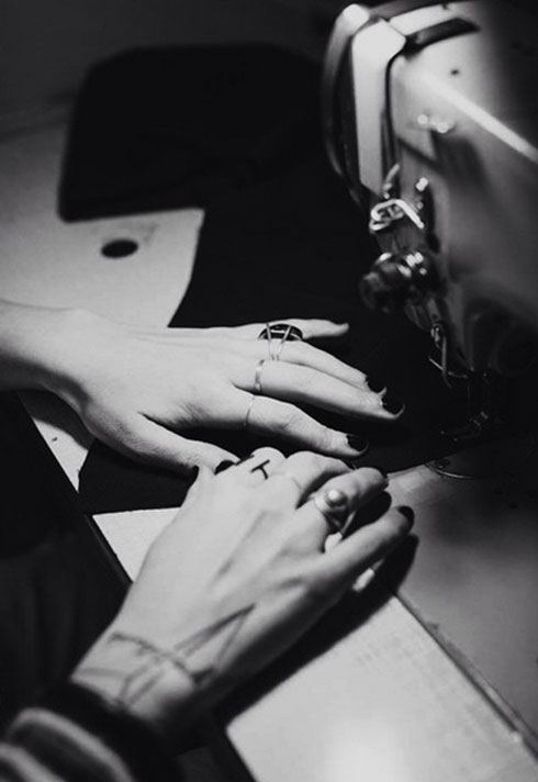 top fashion design school graduate instructor sara armstrong rings sewing machine