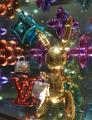 top fashion graduate brian chang visual merchandiser at louis vuitton jeff koons installation