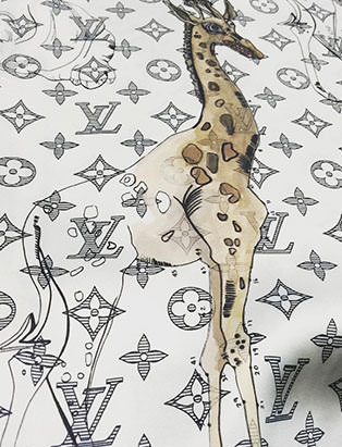 top fashion graduate brian chang visual merchandiser at louis vuitton giraffe illustration