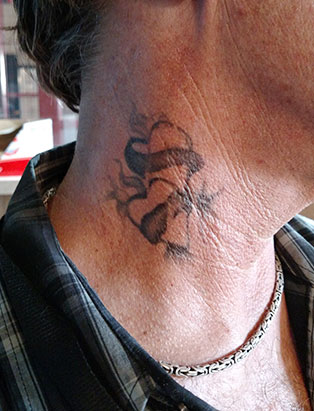 neck tattoo by pepper gallegos