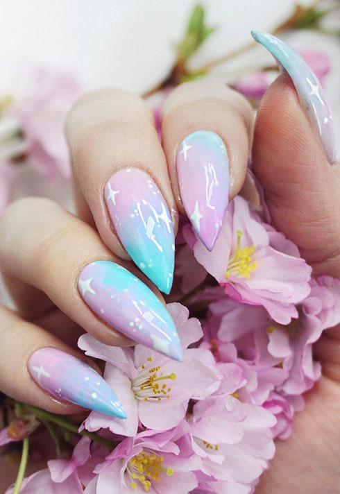 little mythy nail school graduate shiny pastel