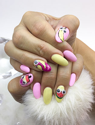 little mythy top nail school graduate googly eyes nail art