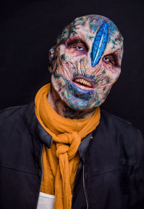 top makeup graduate daniel takahashi blue alien prosthetic