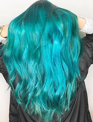 erin murphy juju salon mermaid hair green