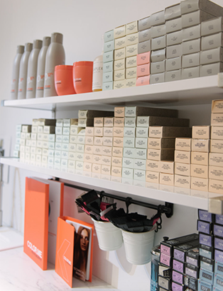 parlour beauty boutique product shelf