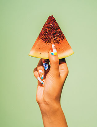 pro nail grad stefania flex summer watermelon manicure