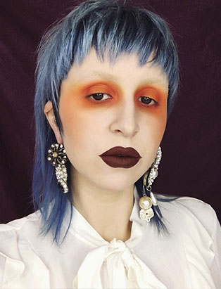 makeup graduate kelseyanna fitzpatrick kat von d artistry collective orange and burgundy