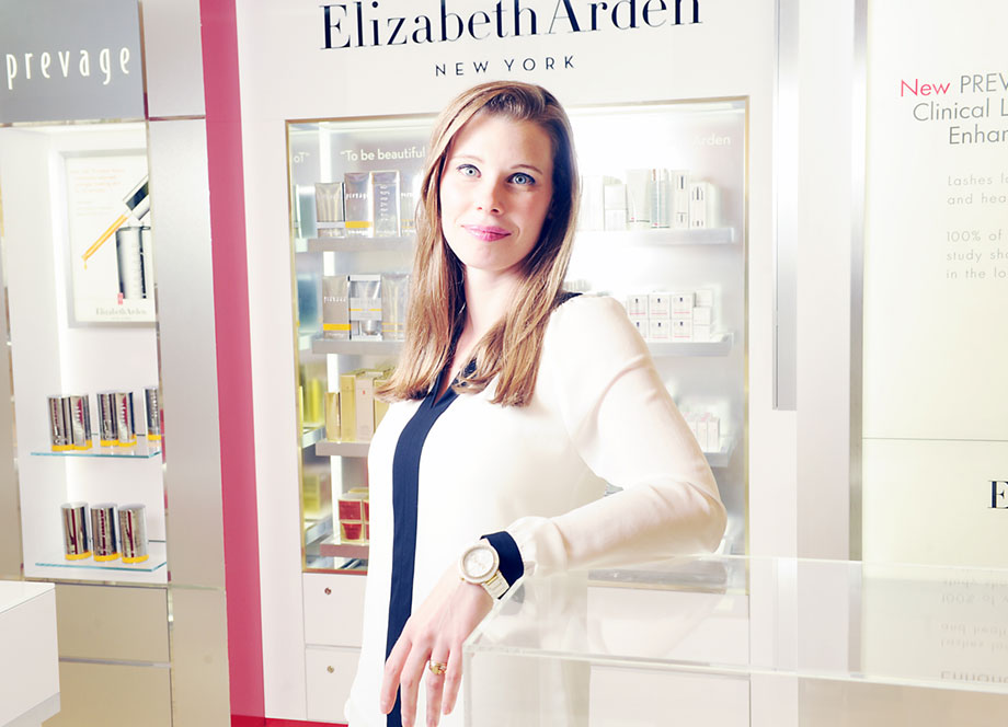 alisa usher at elizabeth arden makeup retail