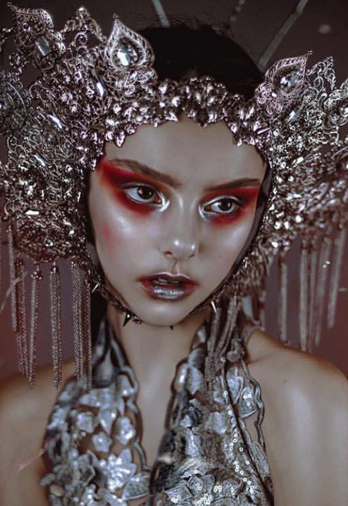 kelseyanna fitzgerald headpiece look makeup artist