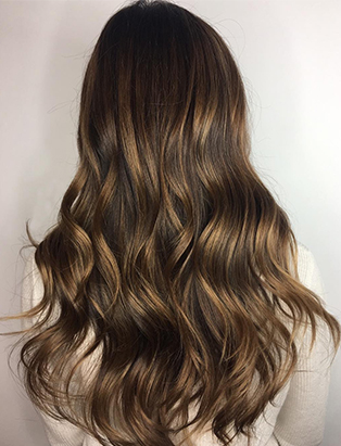 sabrina beltrano hair school client balayage