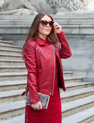 fashion marketing graduate lyndi barrett red look