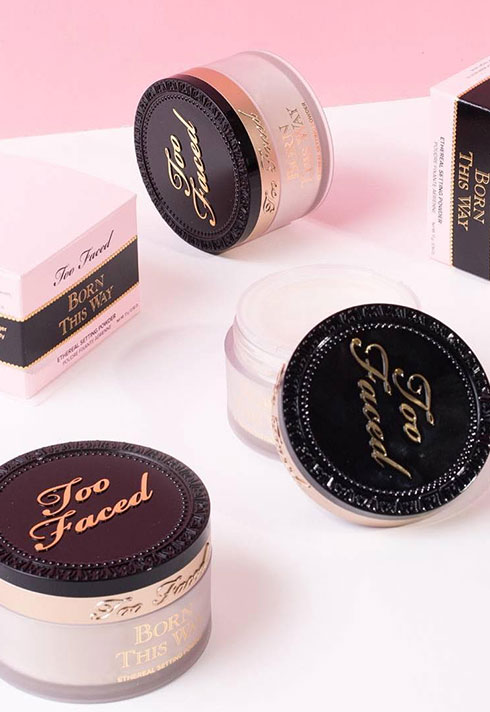 too faced cosmetics product display