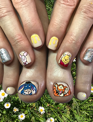 lana sheen winnie the pooh and tigger nails bmc nail artistry grad