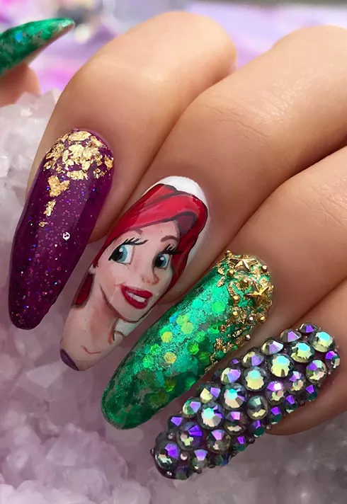 lana sheen ariel nails the little mermaid bmc nail artistry grad