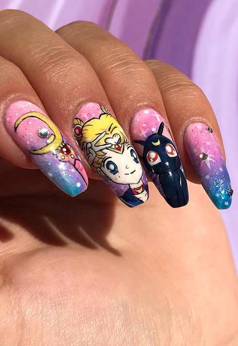 lana sheen sailor moon nails bmc nail artistry grad