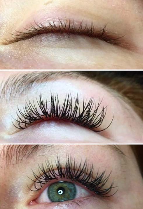 examples of before and after lash treatments