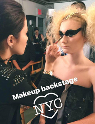 sunny lee at NYFW mua graduate bmc