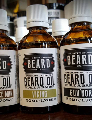 beard oil used by cody dunbar on clients where he cuts and shaves men's hair in saskatchewan