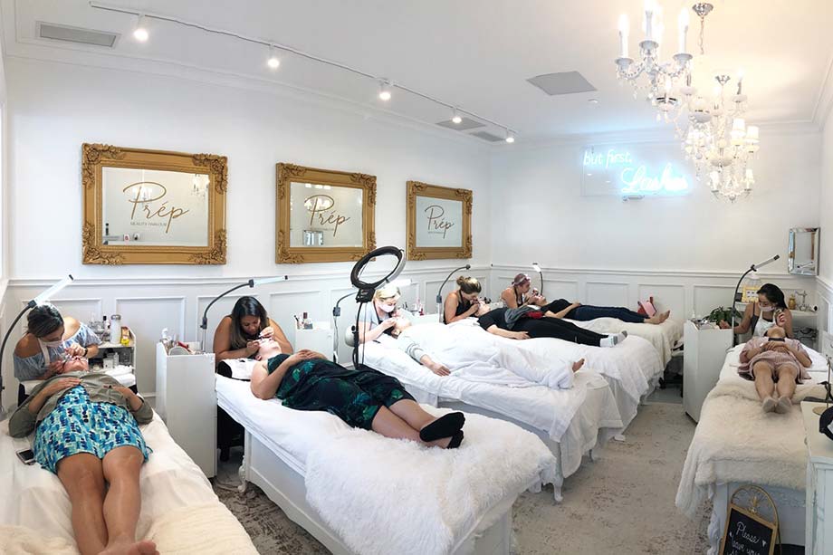 Mika, Prep, beauty parlour, makeup, esthetics, pampering, lashes, mani, pedi, lash beds, lash lifts, white, opulent