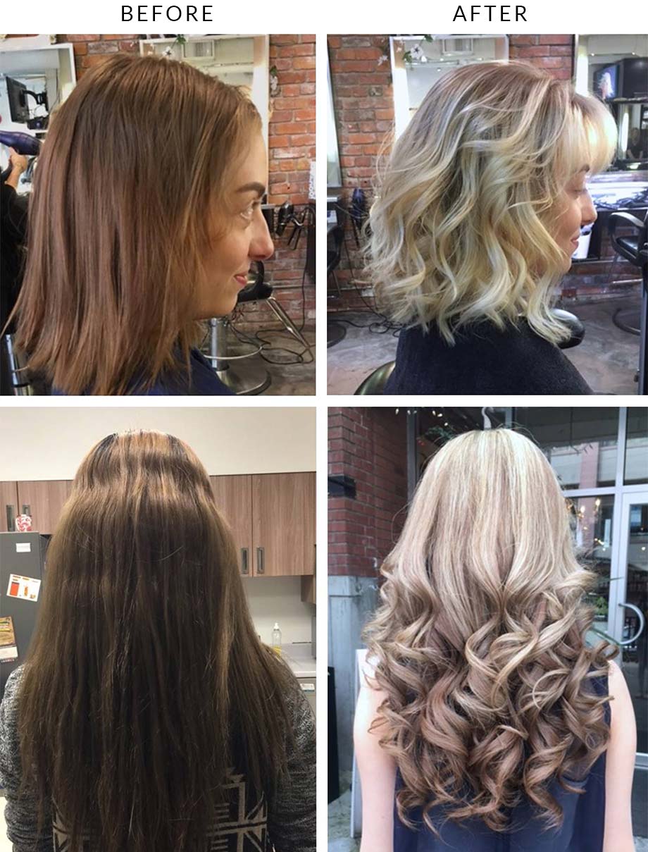 Stacey Paskall, Blanche MacDonald, grad, hairstyling, hairstylist, Avant Garde Salon, client, happy, salon, ombre, cut