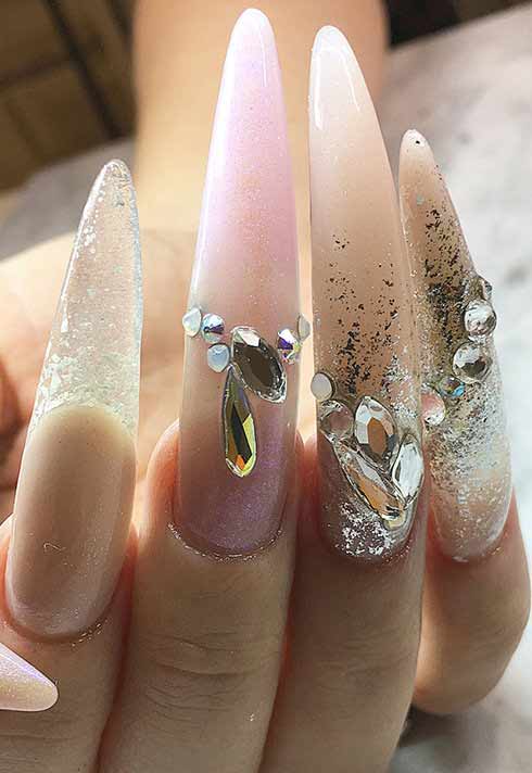 crystal bling nails by Blanche Macdonald Nail Studio graduate Alejandra Ramazzini