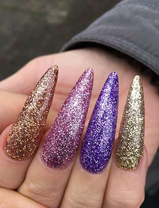 Glitter sparkle nails by Blanche Macdonald Nail Studio graduate Alejandra Ramazzini