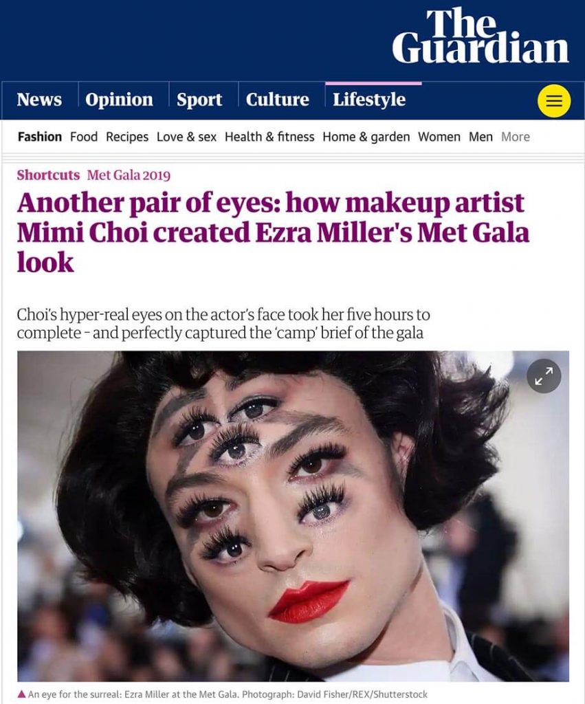 the guardian met gala ezra miller makeup artist mimi choi