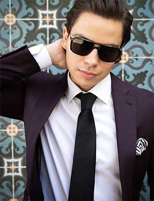 Purple Indochino Suit, Black Tie