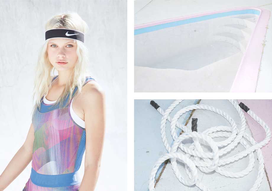 Nike Retro Colour tank top and headband, Art Direction by Theola Wong