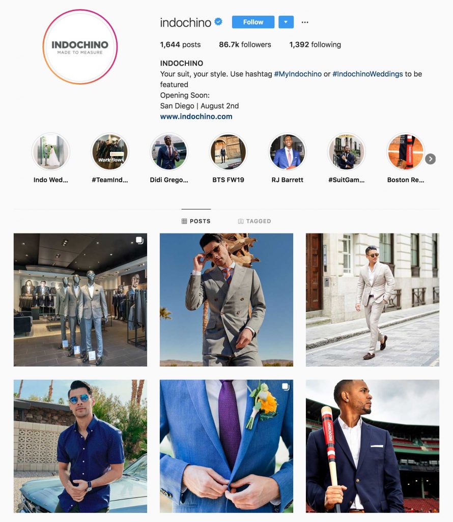 Indochino Official Instagram Page