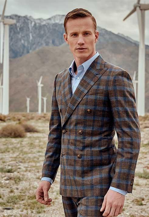 Stylish Brown Checkered Suit by Indochino