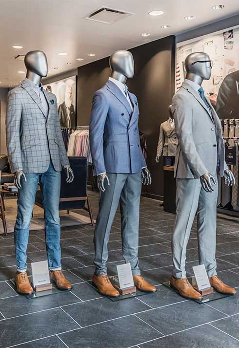 Indochino Made to Measure suit display in store