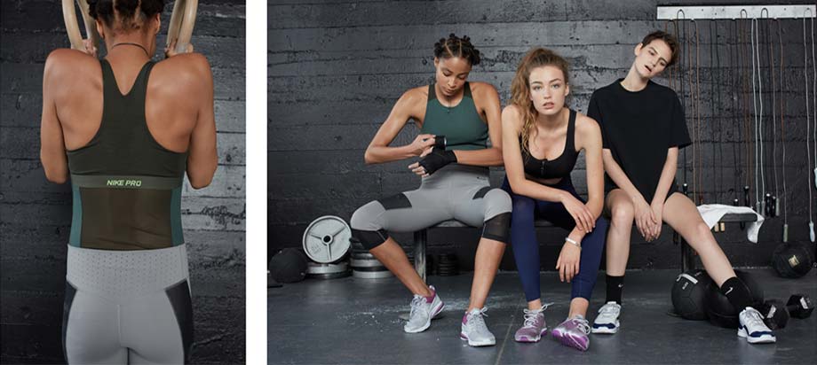 Weight Room NIKE Pro Sportswear, Art Direction by Theola Wong 